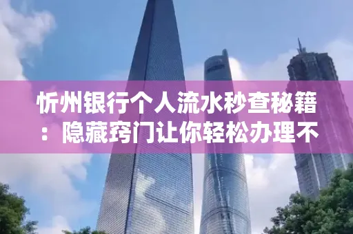 忻州银行个人流水秒查秘籍:隐藏窍门让你轻松办理不绕路