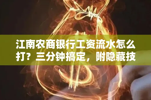江南农商银行工资流水怎么打?三分钟搞定,附隐藏技巧