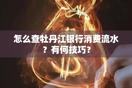 怎么查牡丹江银行消费流水?有何技巧?