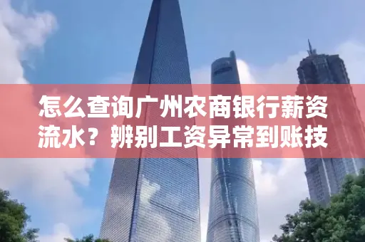 怎么查询广州农商银行薪资流水?辨别工资异常到账技巧?
